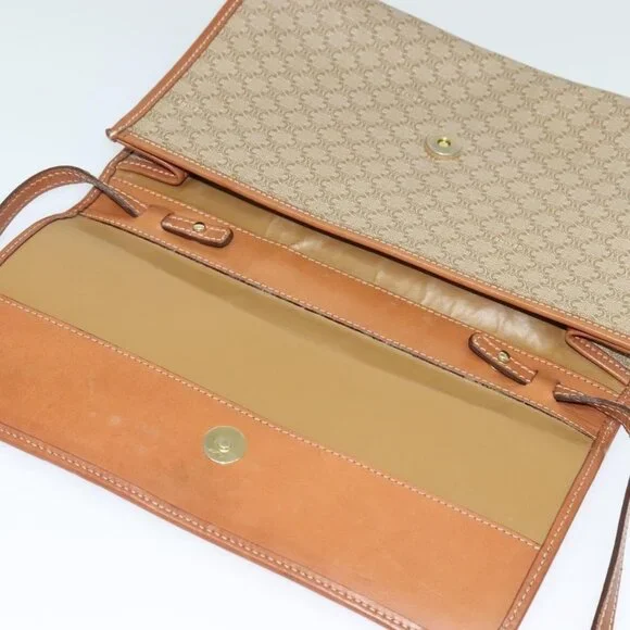 Authentic CELINE Macadam Canvas Shoulder Bag Beige - Picture 16 of 16